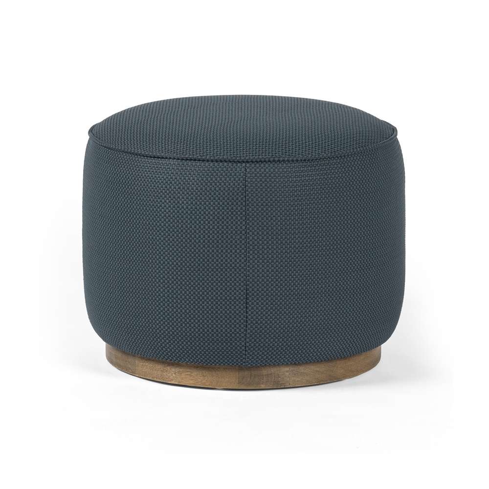 Four Hands - Sinclair Round Ottoman - Fresno Cobalt - 106074-012 veiw 1