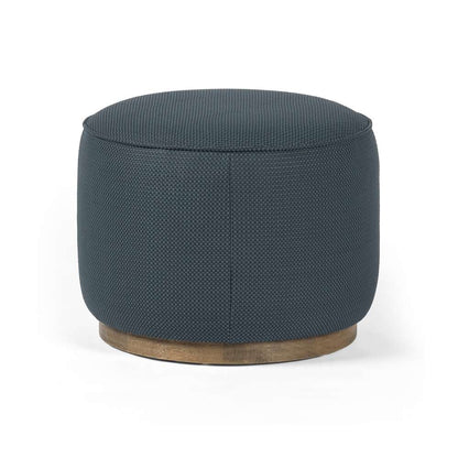 Four Hands - Sinclair Round Ottoman - Fresno Cobalt - 106074-012 veiw 1