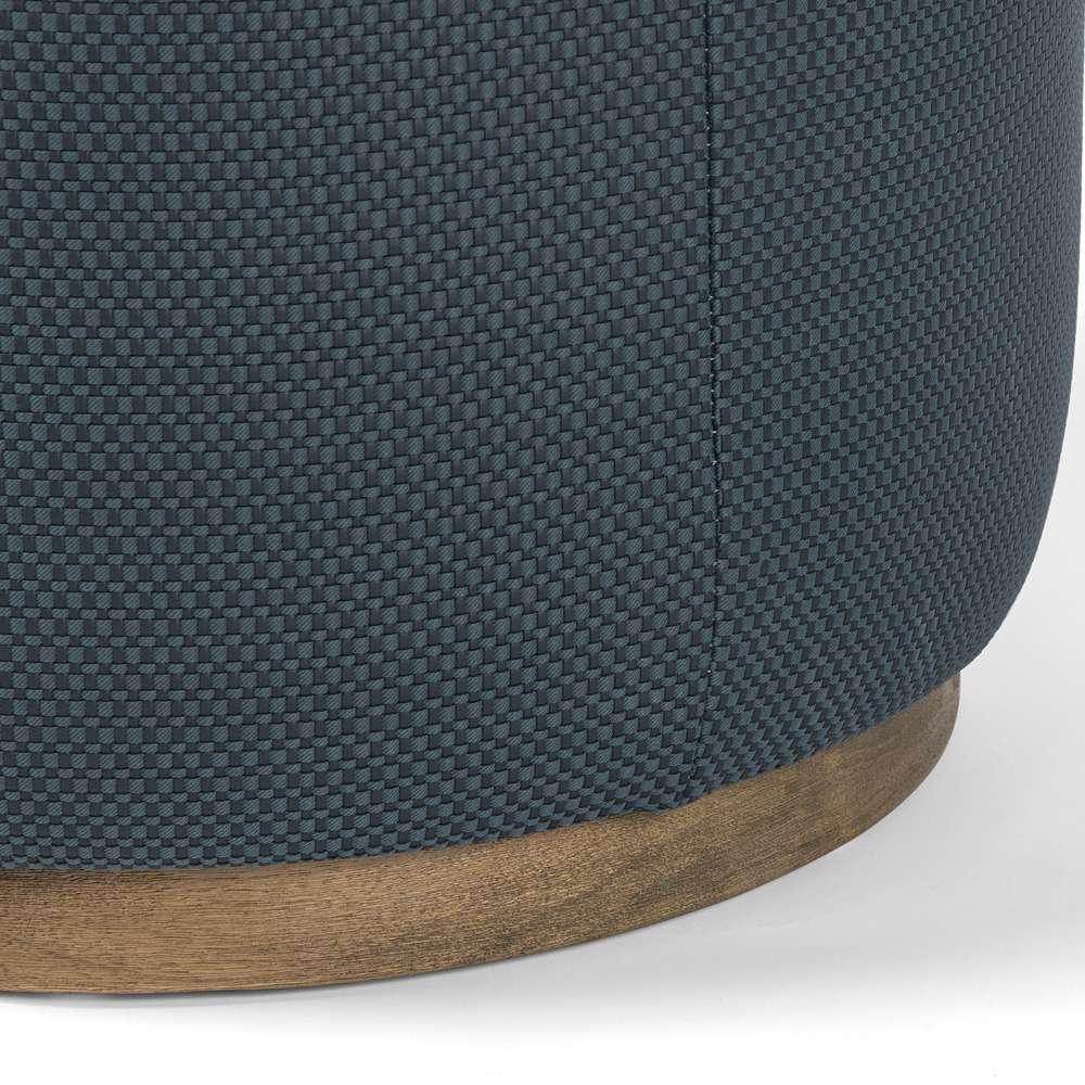 Four Hands - Sinclair Round Ottoman - Fresno Cobalt - 106074-012 veiw 3