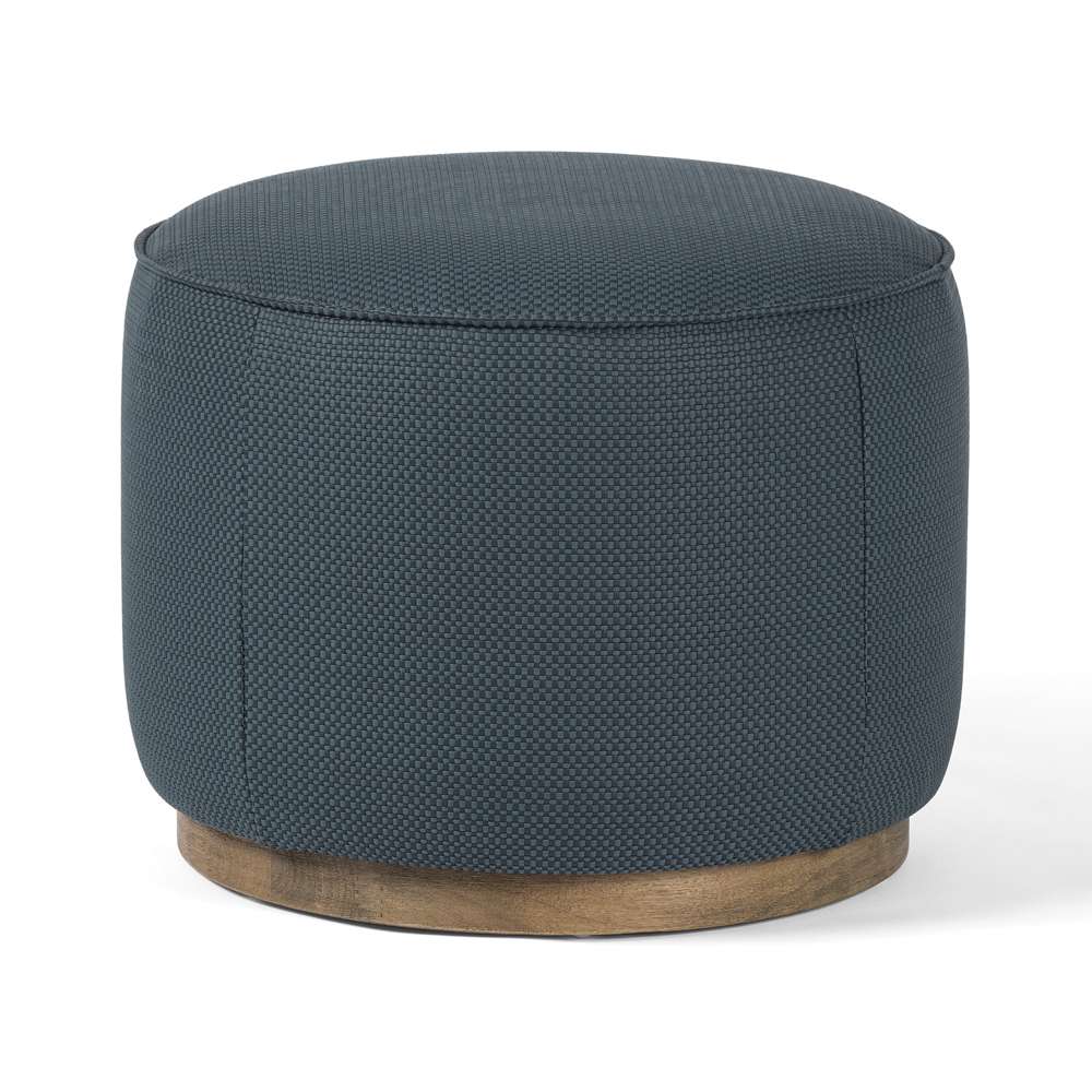 Four Hands - Sinclair Round Ottoman - Fresno Cobalt - 106074-012 veiw 5