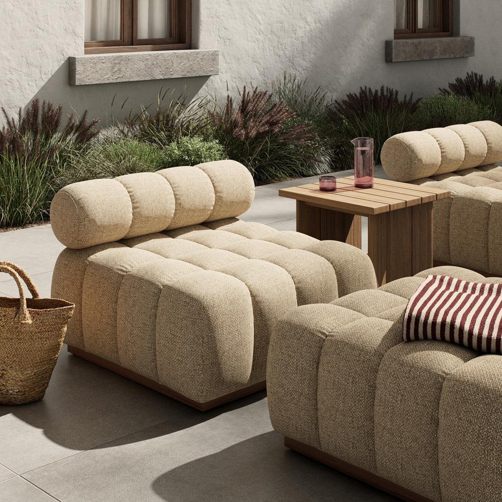 Four Hands - Solano - Build Your Own: Roma Outdoor Sectional - Armless Piece - Hayes Cream - 226935-007 veiw 4
