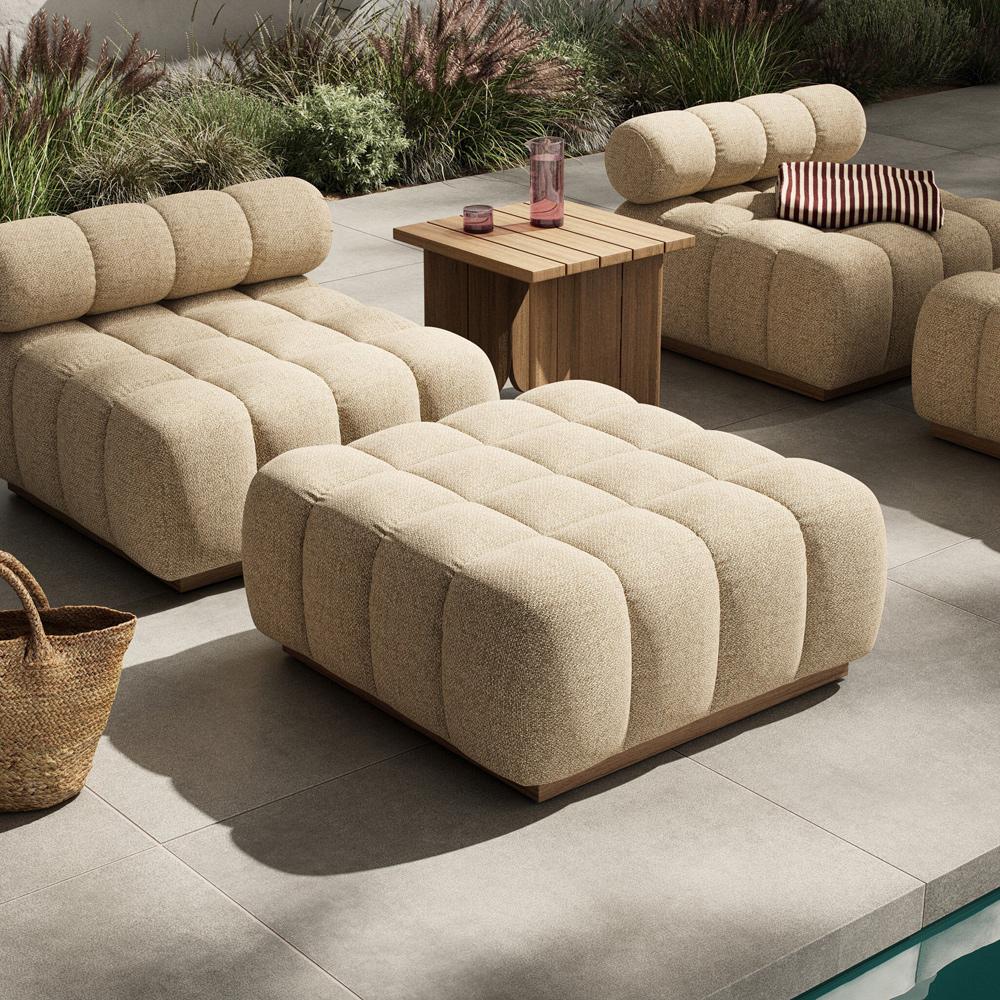 Four Hands - Solano - Build Your Own: Roma Outdoor Sectional - Ottoman - Hayes Cream - 227537-007 veiw 4