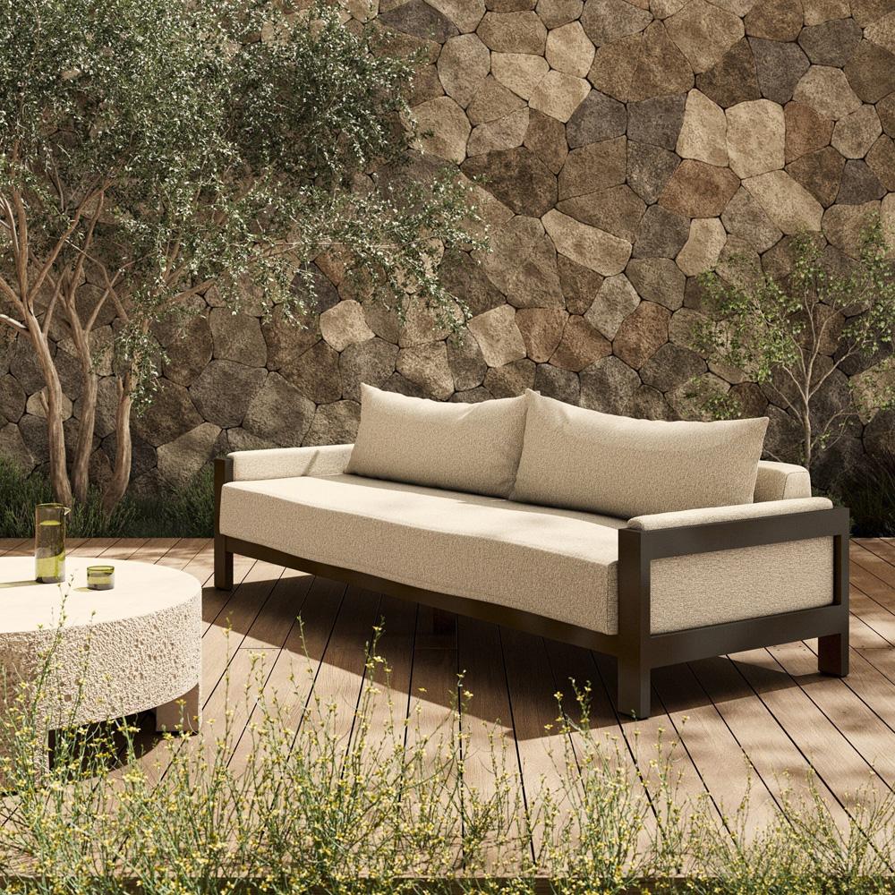 Four Hands - Solano - Chapman Outdoor Metal Sofa-106in - Concha Fog - 247428-002 veiw 11