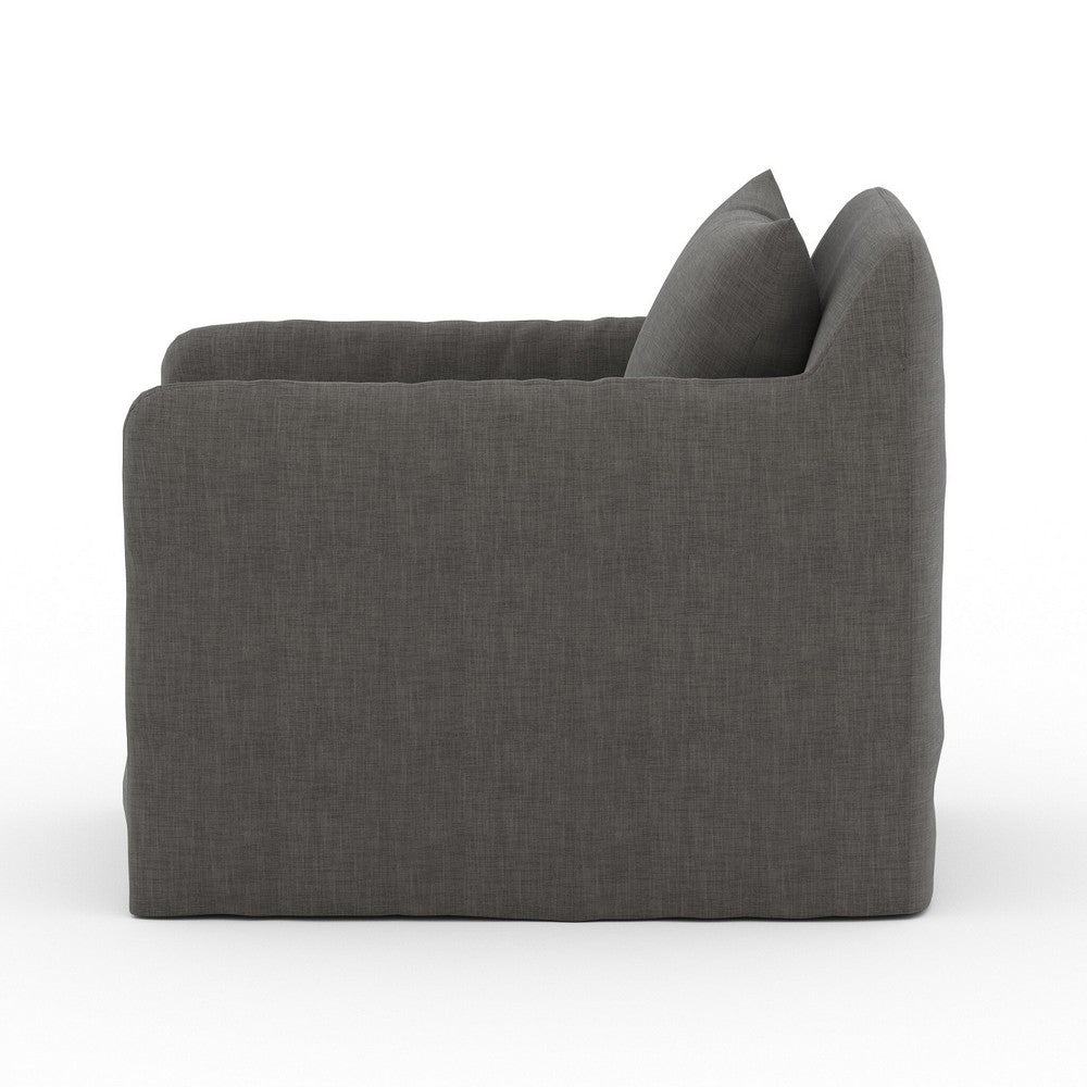 Four Hands - Solano - Dade Outdoor Slipcover Swivel Chair - Venao Charcoal - 223196-004_CLOSEOUT view 3