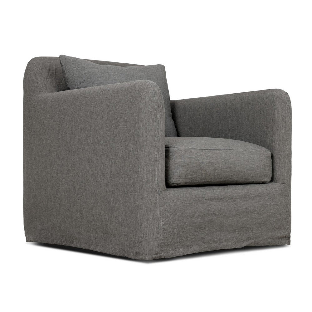 Four Hands - Solano - Dade Outdoor Slipcover Swivel Chair - Venao Charcoal - 223196-004_CLOSEOUT view 4