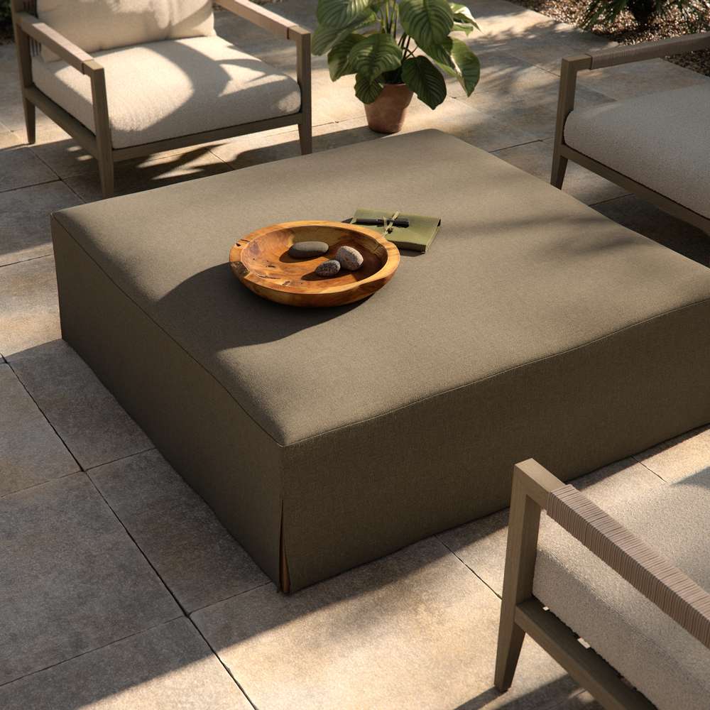 Four Hands - Solano - Laskin Outdoor Ottoman-Washed Brown-Fsc - 235157-004 veiw 6