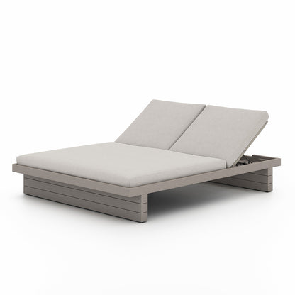 Four Hands - Solano - Leroy Outdoor Double Chaise, Weathered Grey - Venao Grey - 227876-010_CLOSEOUT view 1