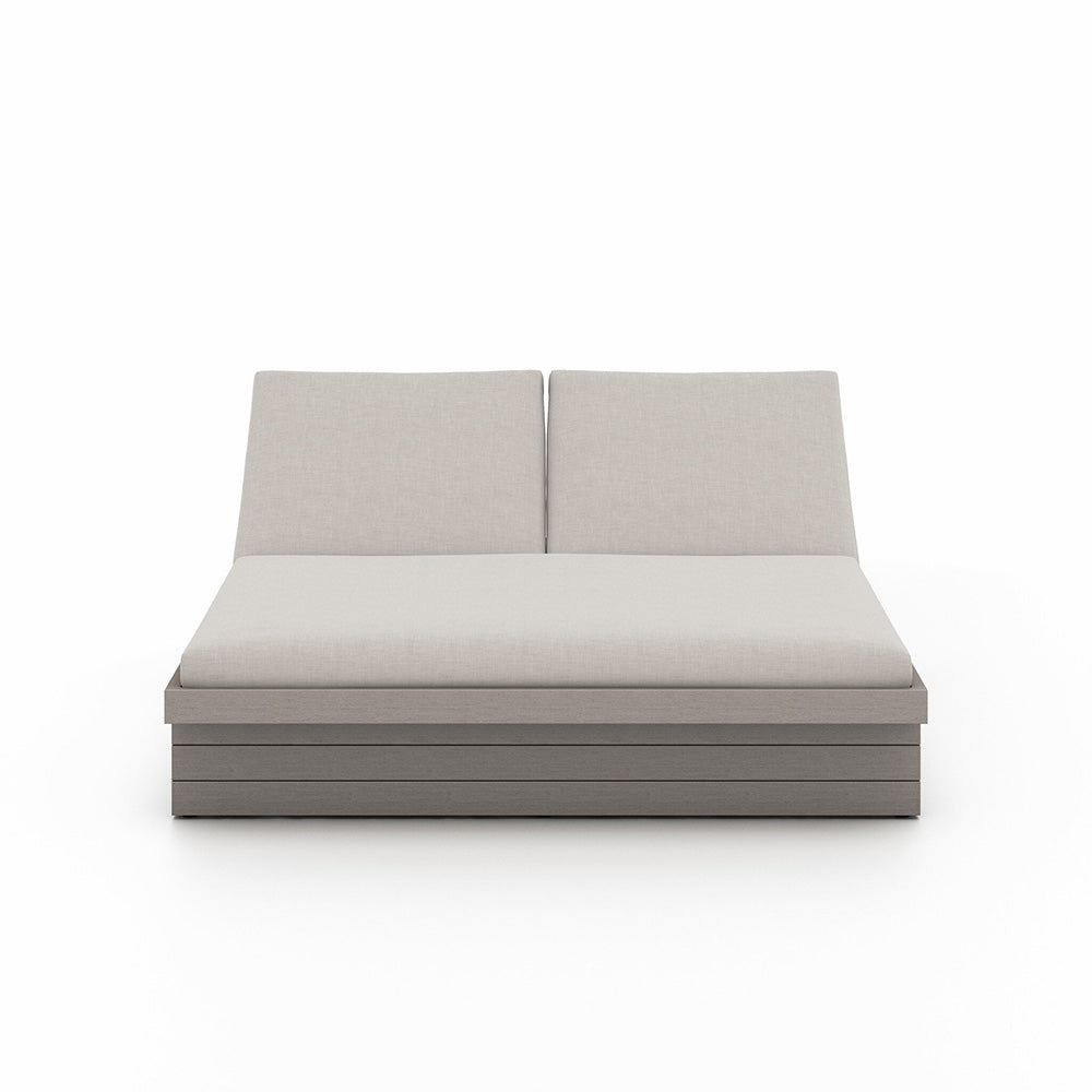 Four Hands - Solano - Leroy Outdoor Double Chaise, Weathered Grey - Venao Grey - 227876-010_CLOSEOUT view 2
