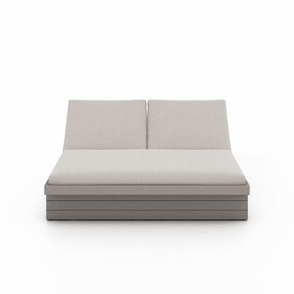 Four Hands - Solano - Leroy Outdoor Double Chaise, Weathered Grey - Venao Grey - 227876-010_CLOSEOUT view 2