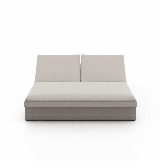 Four Hands - Solano - Leroy Outdoor Double Chaise, Weathered Grey - Venao Grey - 227876-010_CLOSEOUT view 2