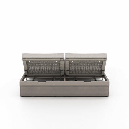 Four Hands - Solano - Leroy Outdoor Double Chaise, Weathered Grey - Venao Grey - 227876-010_CLOSEOUT view 4