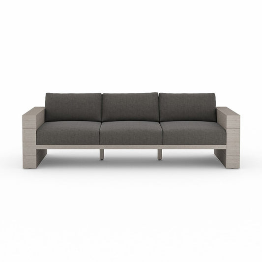 Four Hands - Solano - Leroy Outdoor Sofa, Weathered Grey - Venao Charcoal - JSOL-08901K-562_CLOSEOUT view 2