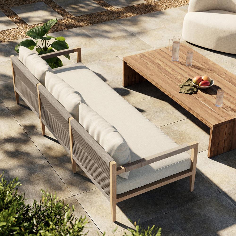 Four Hands - Solano - Sherwood Outdoor Sofa, Washed Brown - Venao Ivory - 223340-018 veiw 4