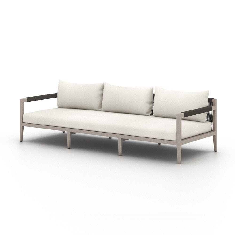 Four Hands - Solano - Sherwood Outdoor Sofa, Weathered Grey - Venao Ivory - 223340-019 veiw 1