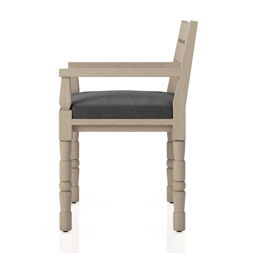 Four Hands - Solano - Waller Outdoor Dining Armchair - Venao Charcoal - 228981-001_CLOSEOUT view 3