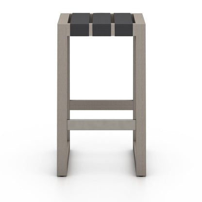Four Hands - Sonoma Outdoor Bar Stool, Weathered Grey - Dark Grey Strap - 226946-002 view 1