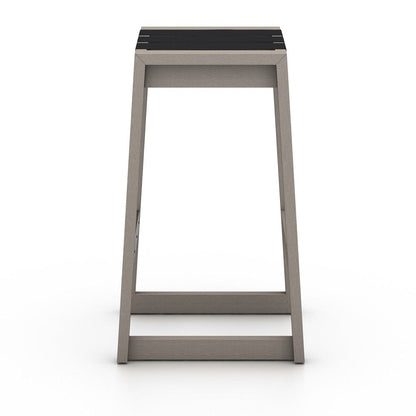 Four Hands - Sonoma Outdoor Bar Stool, Weathered Grey - Dark Grey Strap - 226946-002 view 3