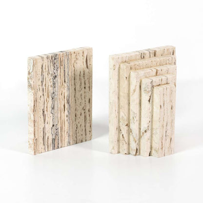Four Hands - Stepped Bookends - White Travertine - 229703-001 veiw 1