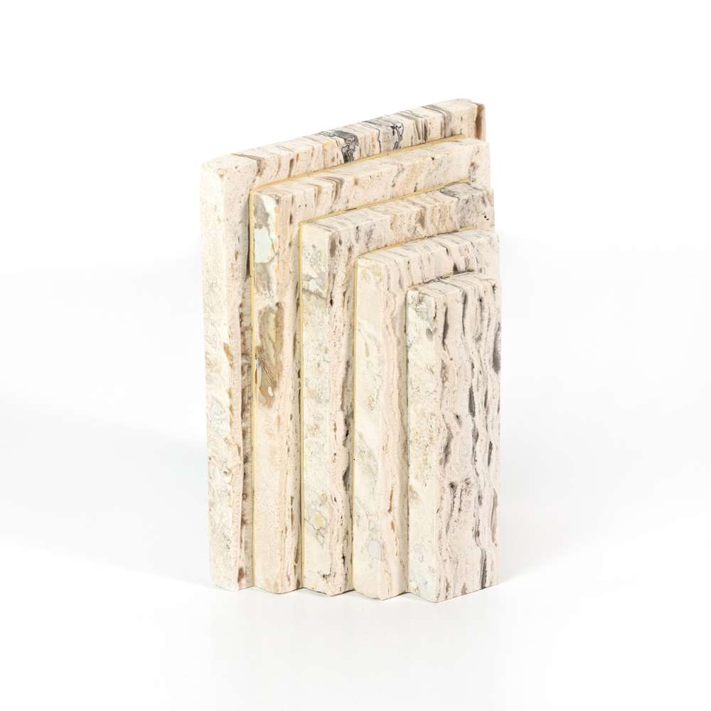 Four Hands - Stepped Bookends - White Travertine - 229703-001 veiw 3