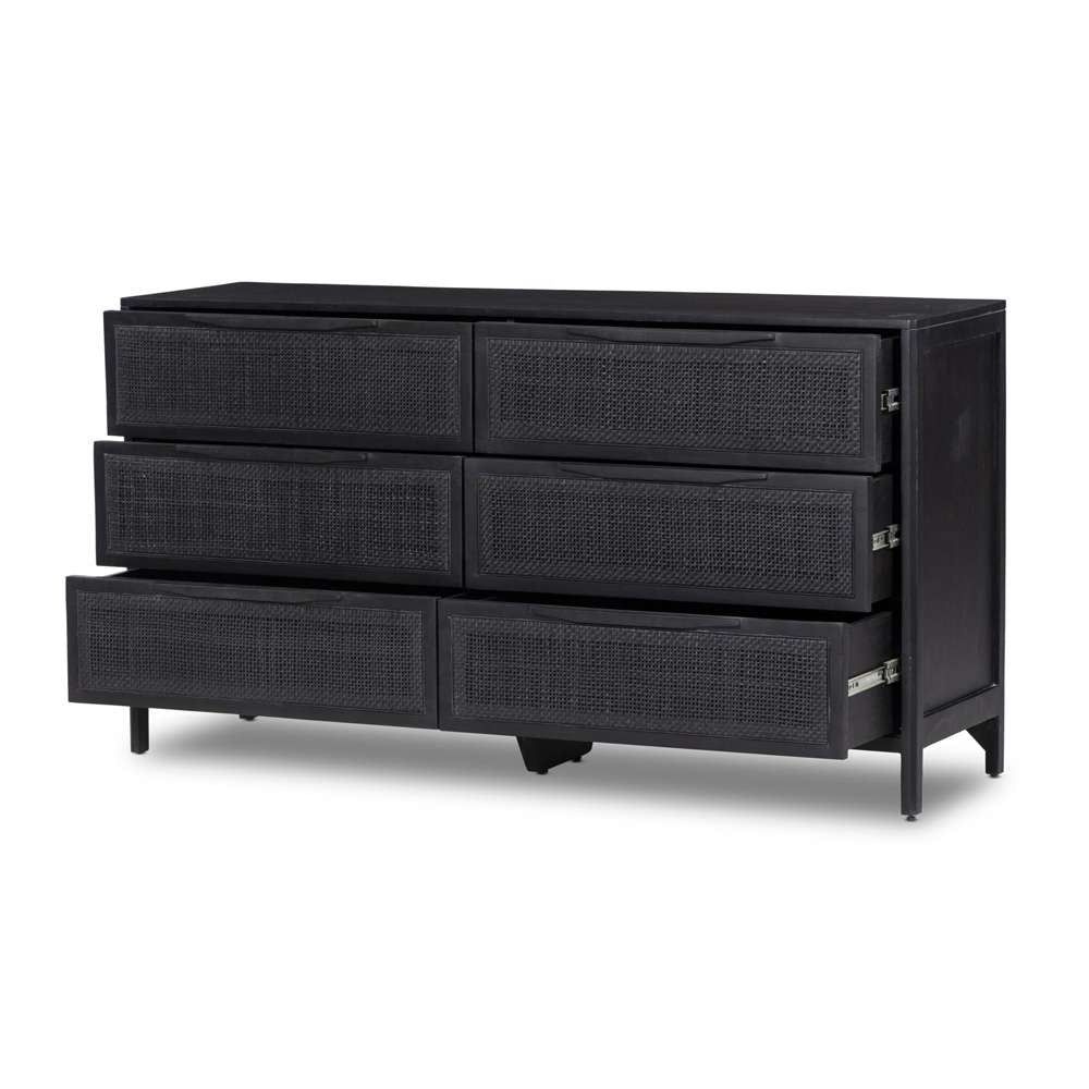 Four Hands - Sydney 6 Drawer Dresser - Black Cane - 224923-008 veiw 4