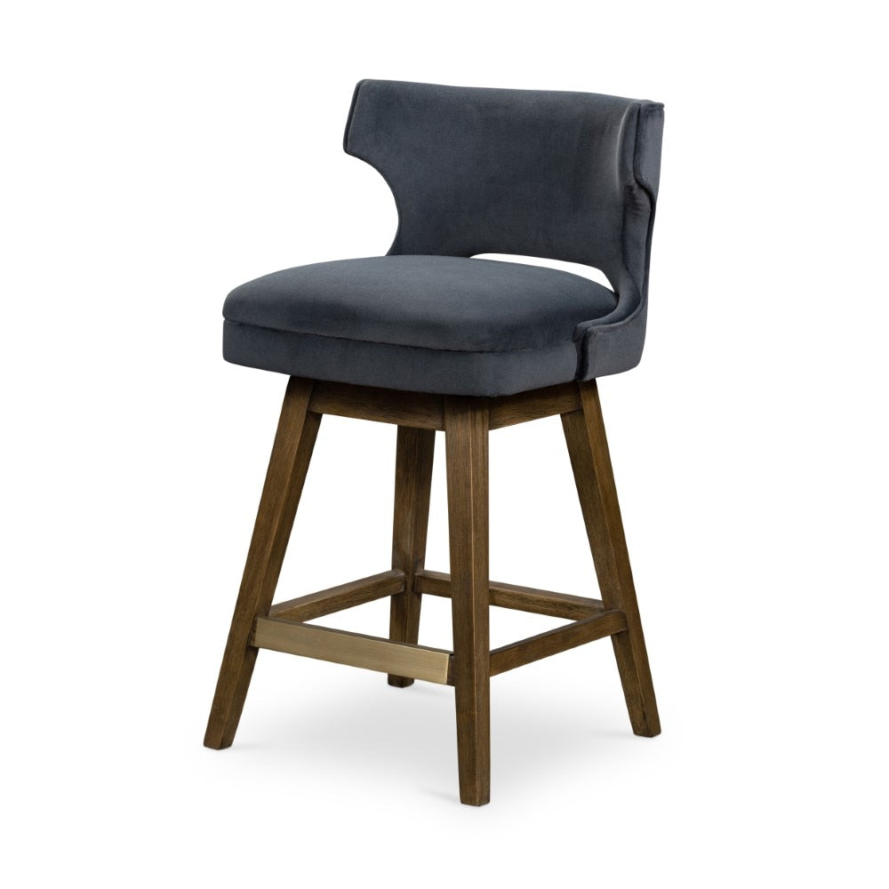 Four Hands - Task Swivel Stool-Modern Velvet-Counter - 105649-020 veiw 1
