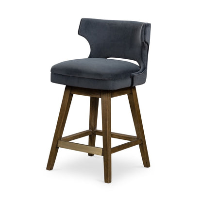 Four Hands - Task Swivel Stool-Modern Velvet-Counter - 105649-020 veiw 1