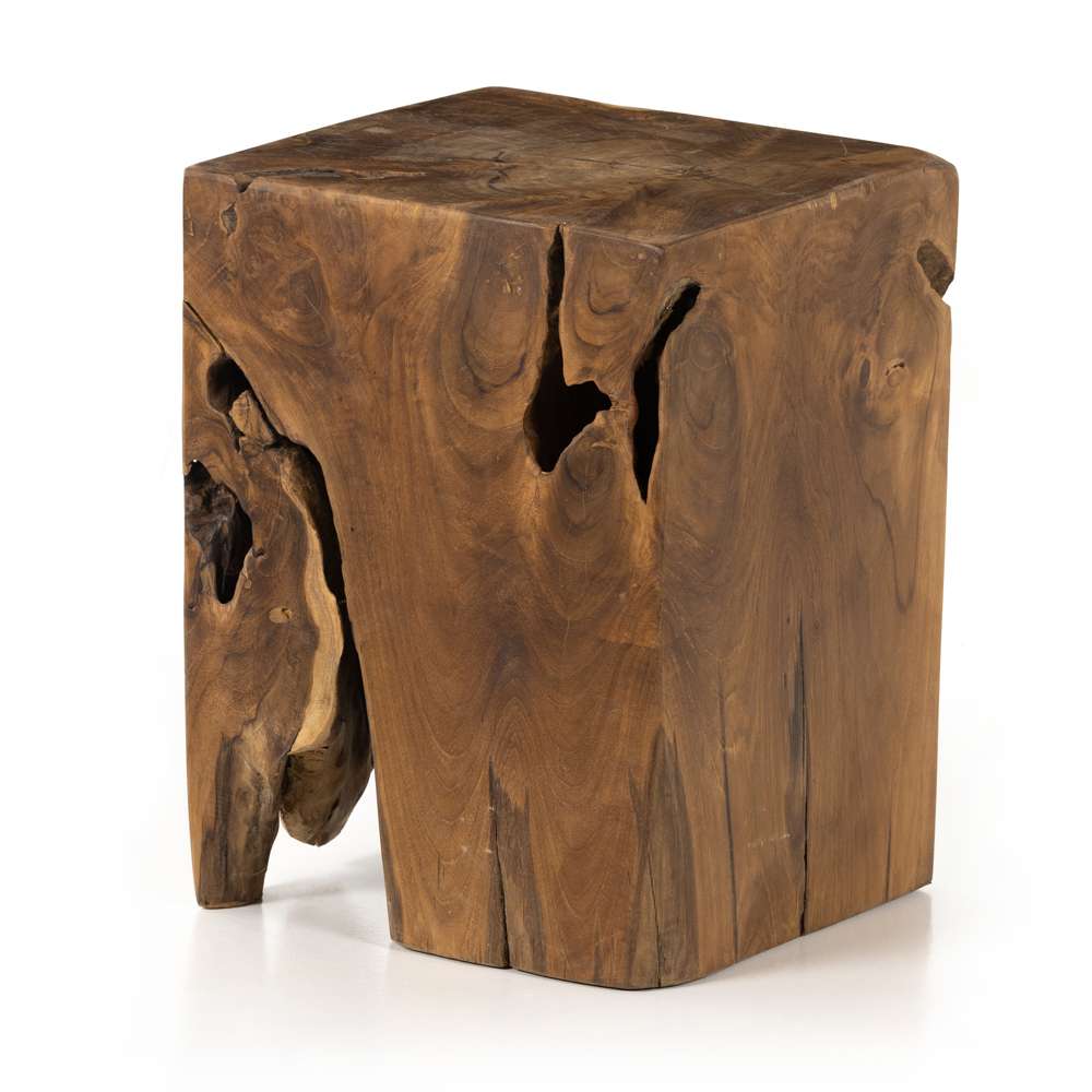 Four Hands - Teak Square Stool - Teak Root - 227026-003 veiw 1