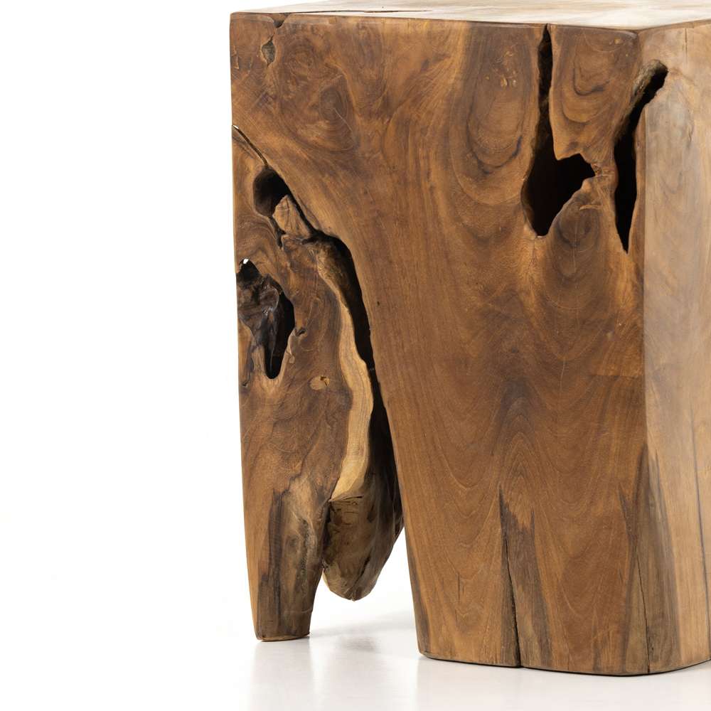 Four Hands - Teak Square Stool - Teak Root - 227026-003 veiw 5