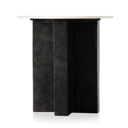Four Hands - Terrell Round End Table - Polished White Marble - 234010-001 veiw 6
