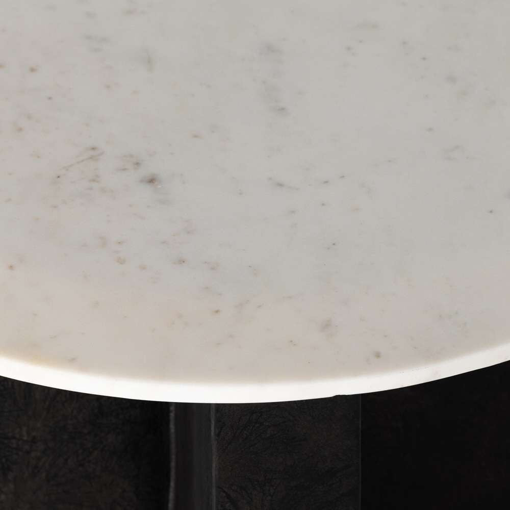 Four Hands - Terrell Round End Table - Polished White Marble - 234010-001 veiw 8