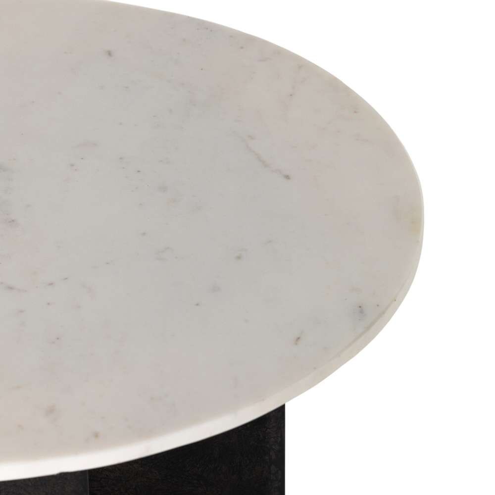 Four Hands - Terrell Round End Table - Polished White Marble - 234010-001 veiw 10