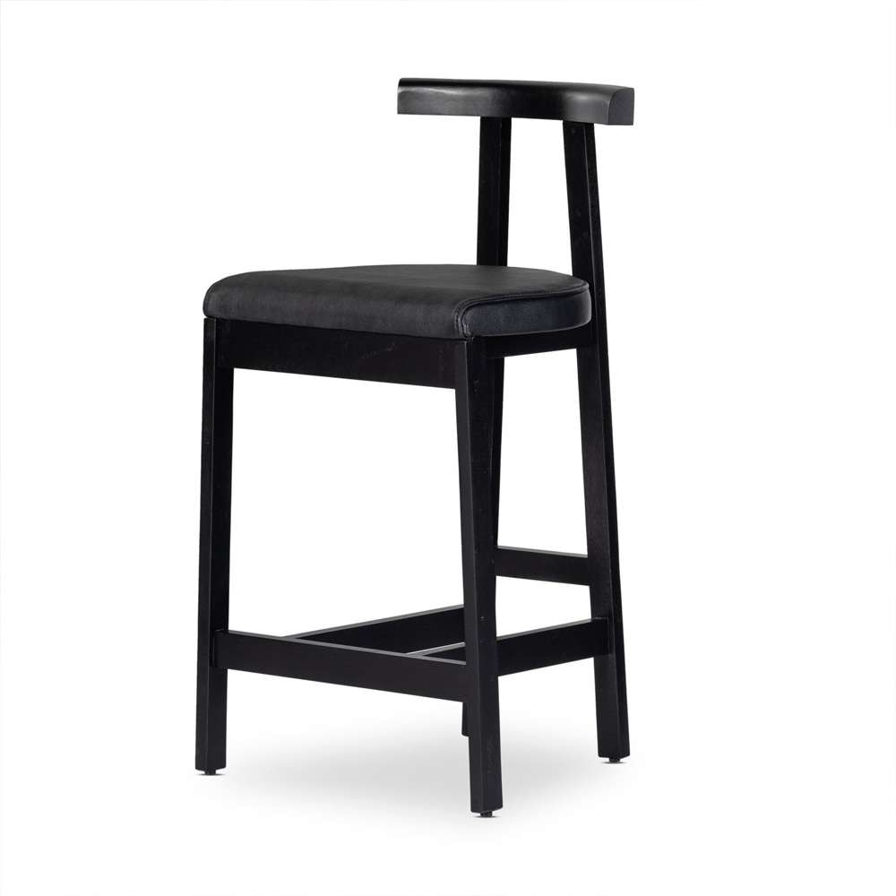 Four Hands - Tex Counter Stool - Black Leather - 225104-003 veiw 1