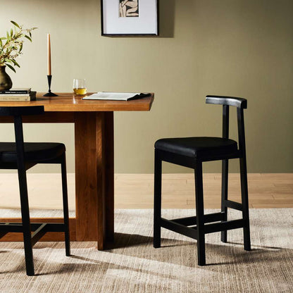 Four Hands - Tex Counter Stool - Black Leather - 225104-003 veiw 4