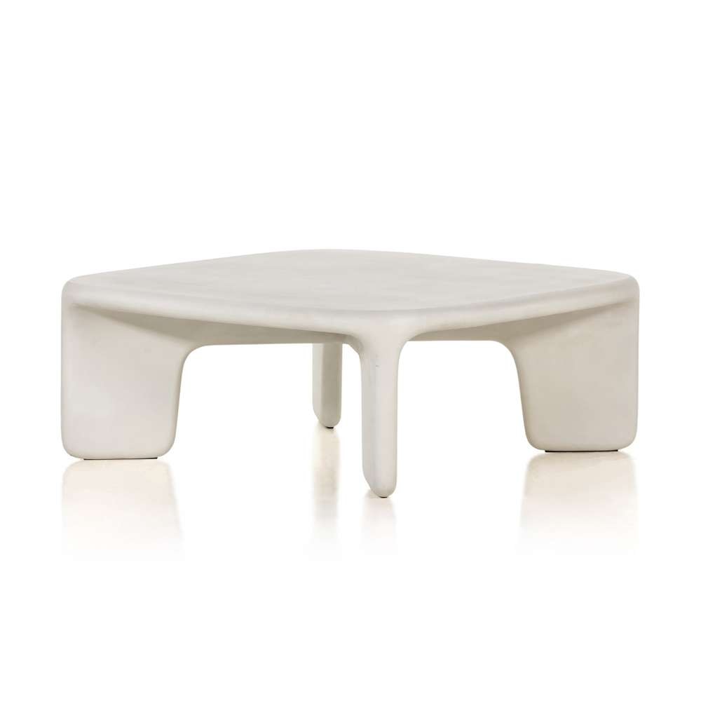 Four Hands - Thayer - Dante Coffee Table-White Concrete - 224152-001 veiw 2