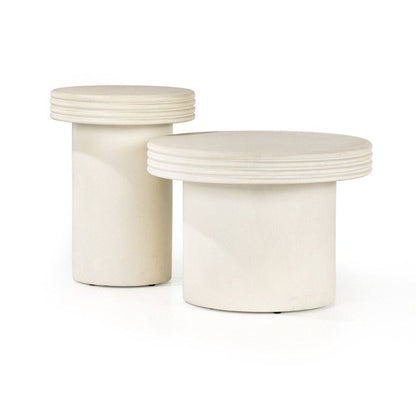Four Hands - Thayer - Grecia Outdoor End Table Set - White Concrete - 237252-001 veiw 1