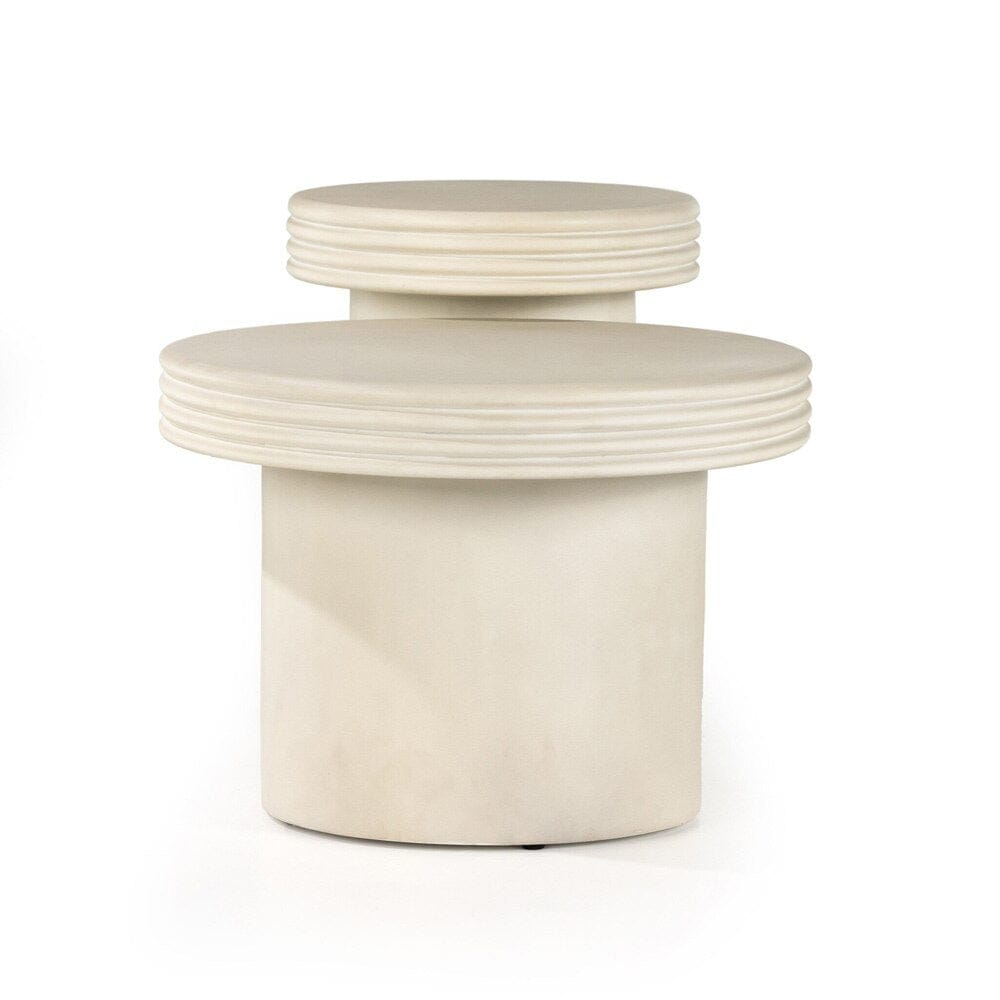 Four Hands - Thayer - Grecia Outdoor End Table Set - White Concrete - 237252-001 veiw 3