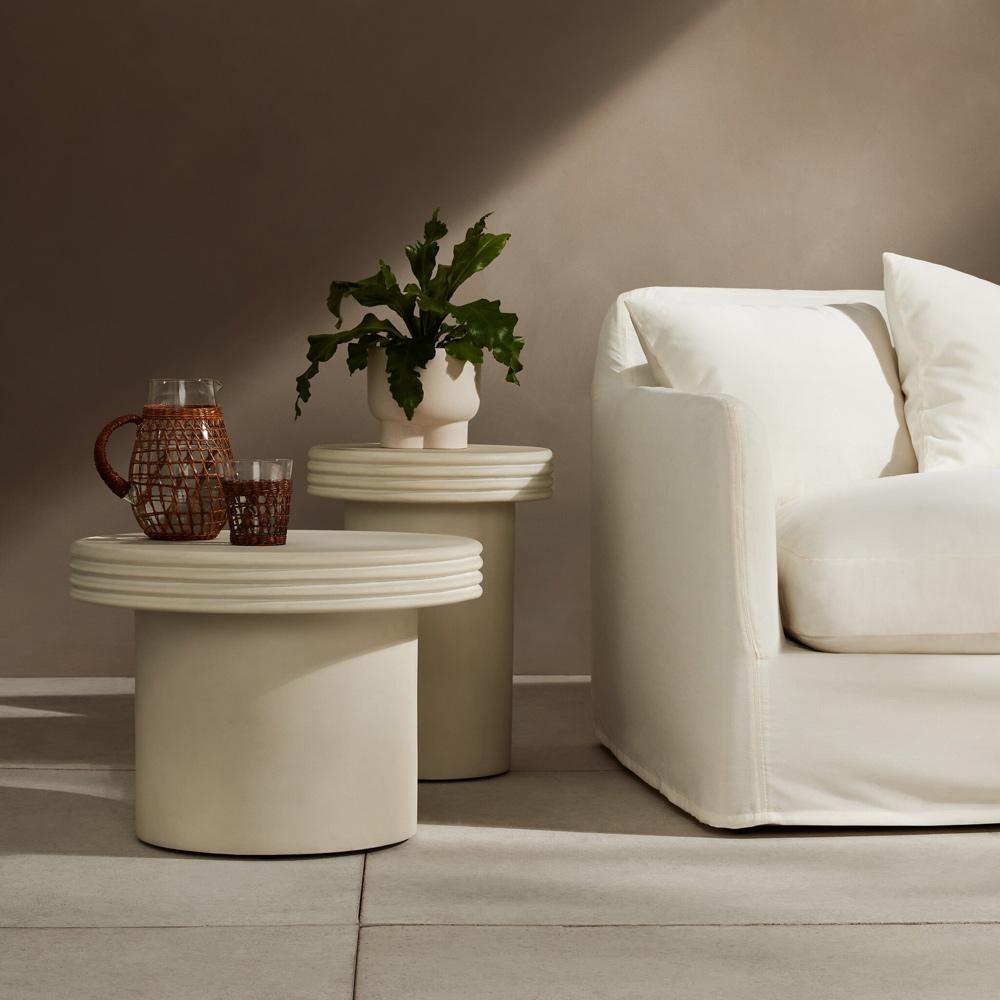 Four Hands - Thayer - Grecia Outdoor End Table Set - White Concrete - 237252-001 veiw 4