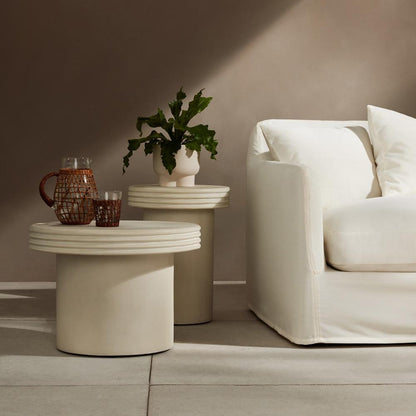 Four Hands - Thayer - Grecia Outdoor End Table Set - White Concrete - 237252-001 veiw 4