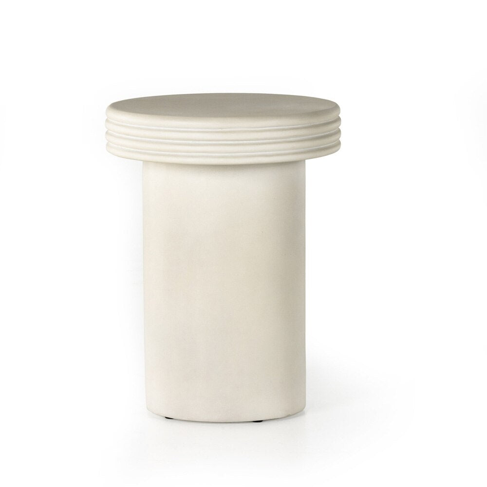 Four Hands - Thayer - Grecia Outdoor End Table - White Concrete - 229240-001 veiw 1
