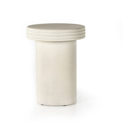 Four Hands - Thayer - Grecia Outdoor End Table - White Concrete - 229240-001 veiw 1