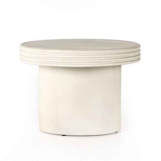 Four Hands - Thayer - Grecia Outdoor End Table - White Concrete - 230023-001 veiw 1