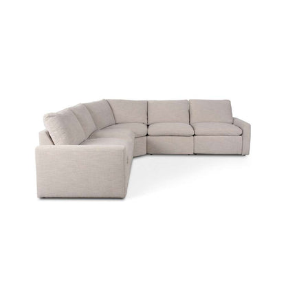 Four Hands - Tillery L-Shaped Power Recliner 5-Piece Sectional - Laken Stone - 238976-003 veiw 2