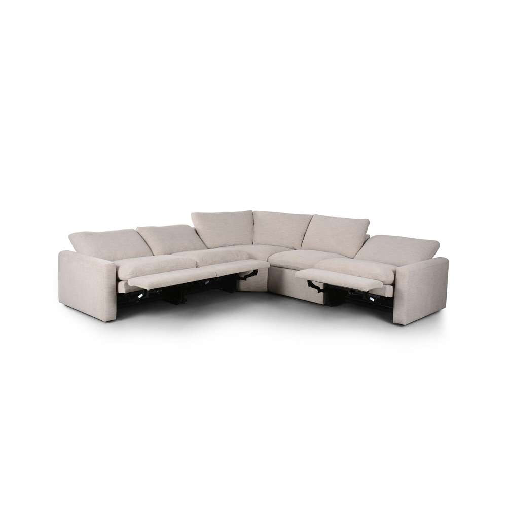 Four Hands - Tillery L-Shaped Power Recliner 5-Piece Sectional - Laken Stone - 238976-003 veiw 4
