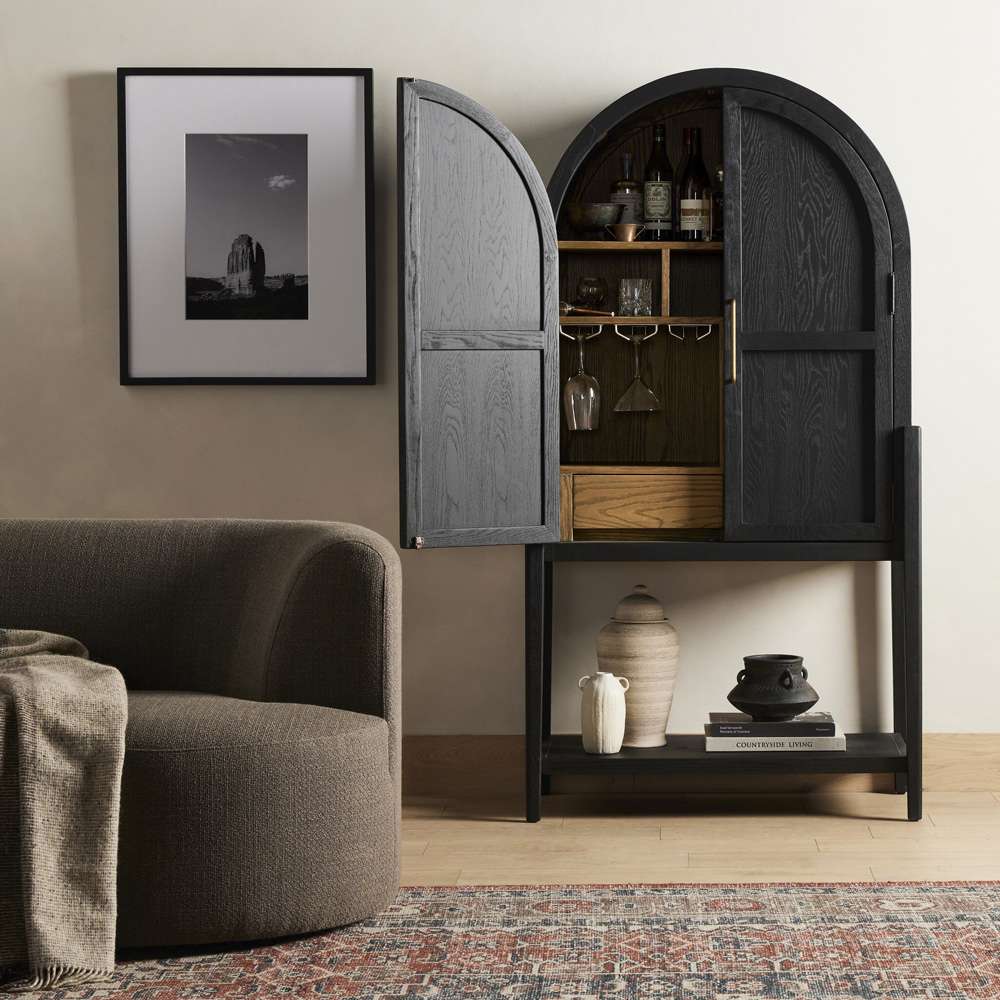 Four Hands - Tolle Bar Cabinet - Drifted Matte Black - 234848-001 veiw 6