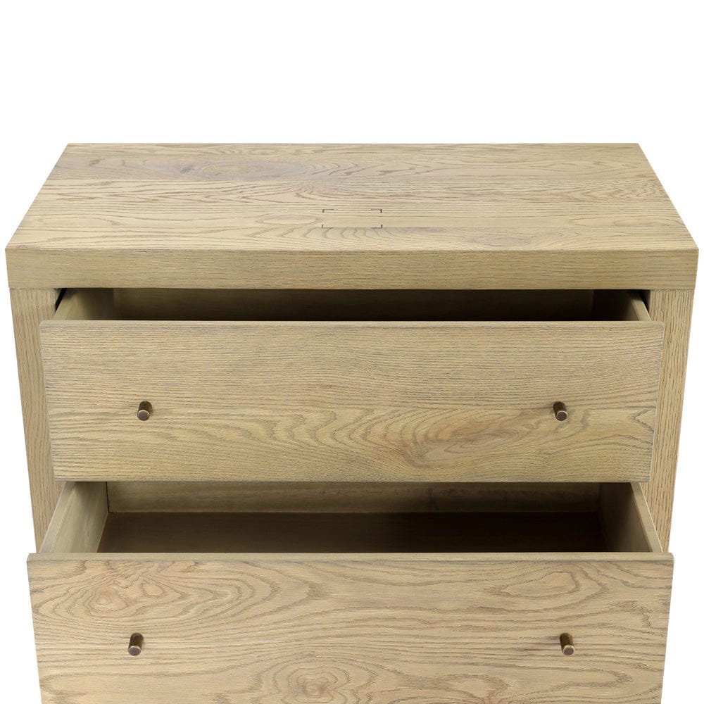 Four Hands - Torrington Charging Nightstand - Sandy Oak Resawn - 238222-002 view 10
