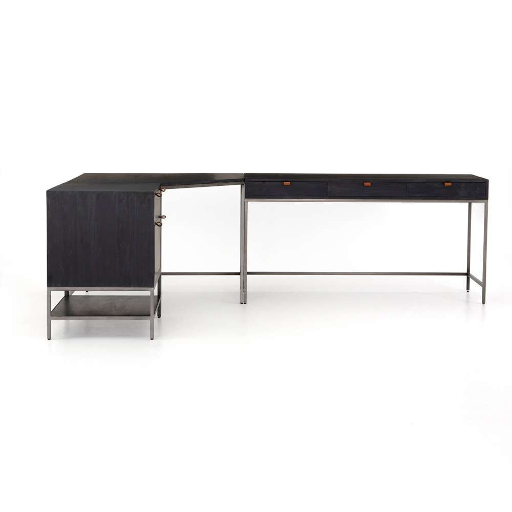 Four Hands - Trey Desk System - Black Wash Poplar - 107322-004 veiw 2