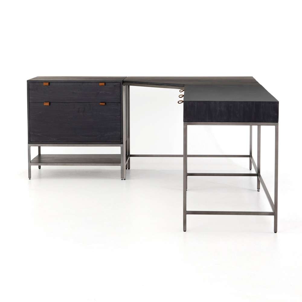 Four Hands - Trey Desk System - Black Wash Poplar - 107322-004 veiw 3