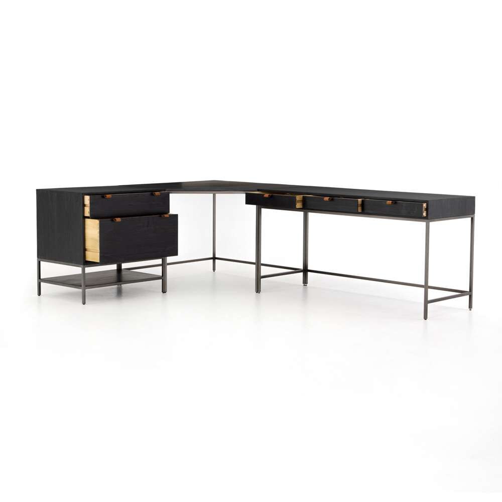 Four Hands - Trey Desk System - Black Wash Poplar - 107322-004 veiw 5