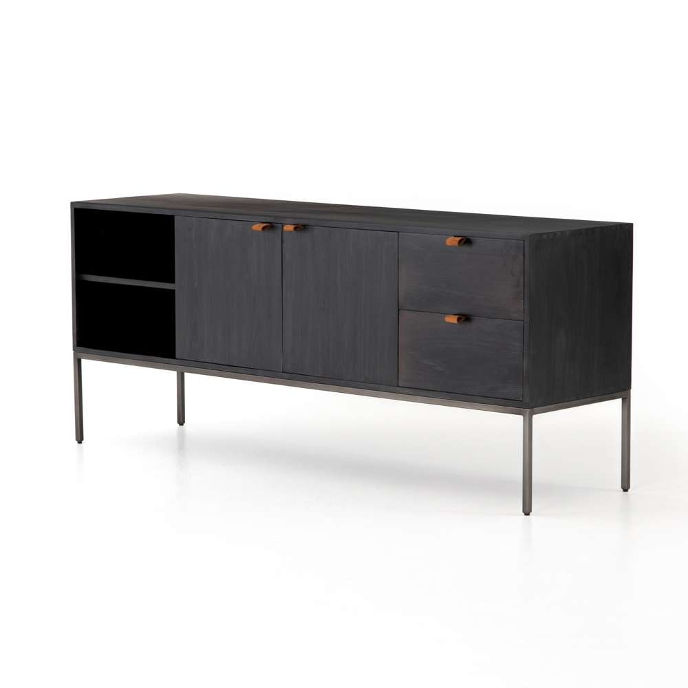 Four Hands - Trey Media Console - Black Wash Poplar - UFUL-031A veiw 1