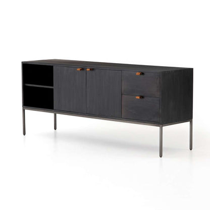 Four Hands - Trey Media Console - Black Wash Poplar - UFUL-031A veiw 1